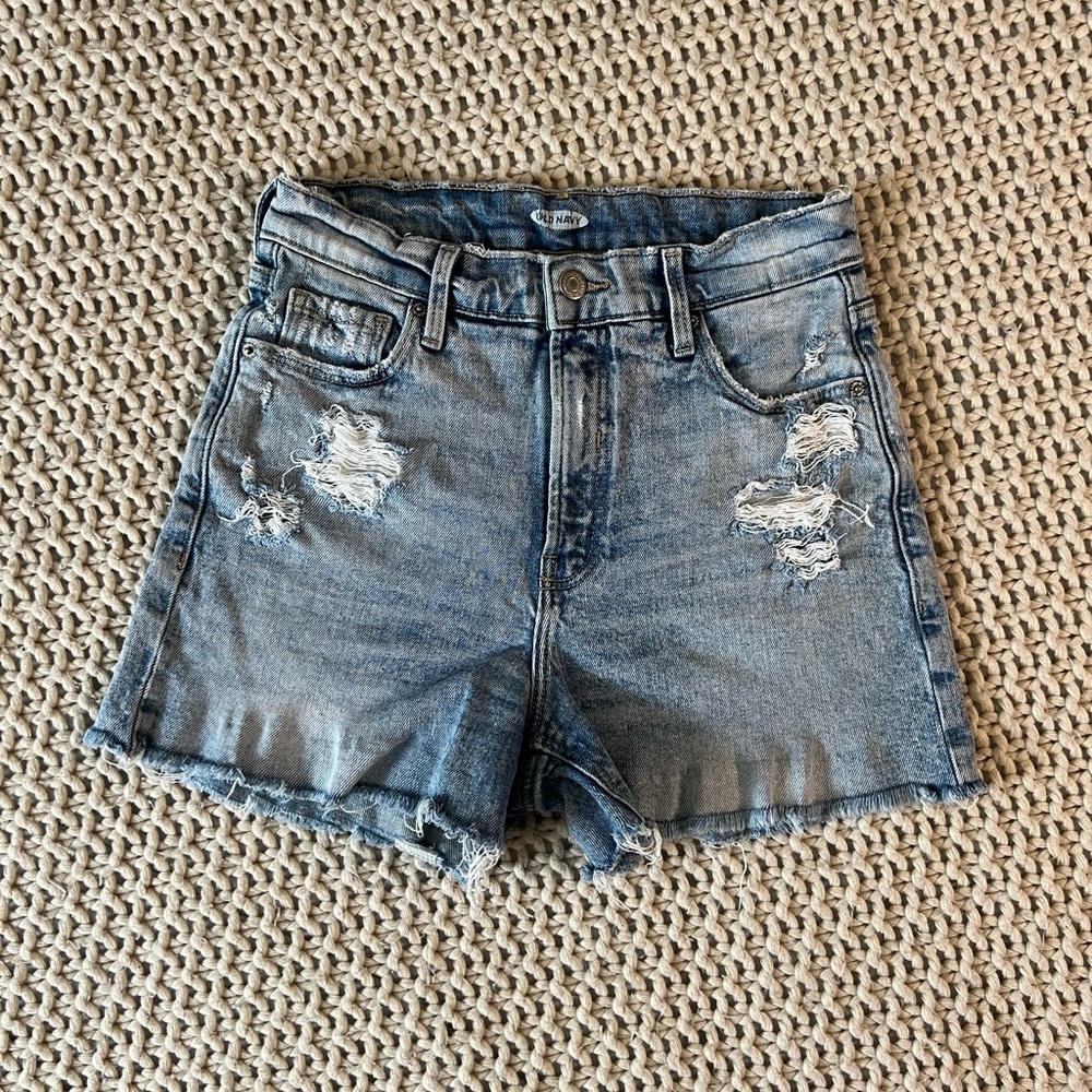Old Navy Blue Jean Shorts Distressed Cut-Off